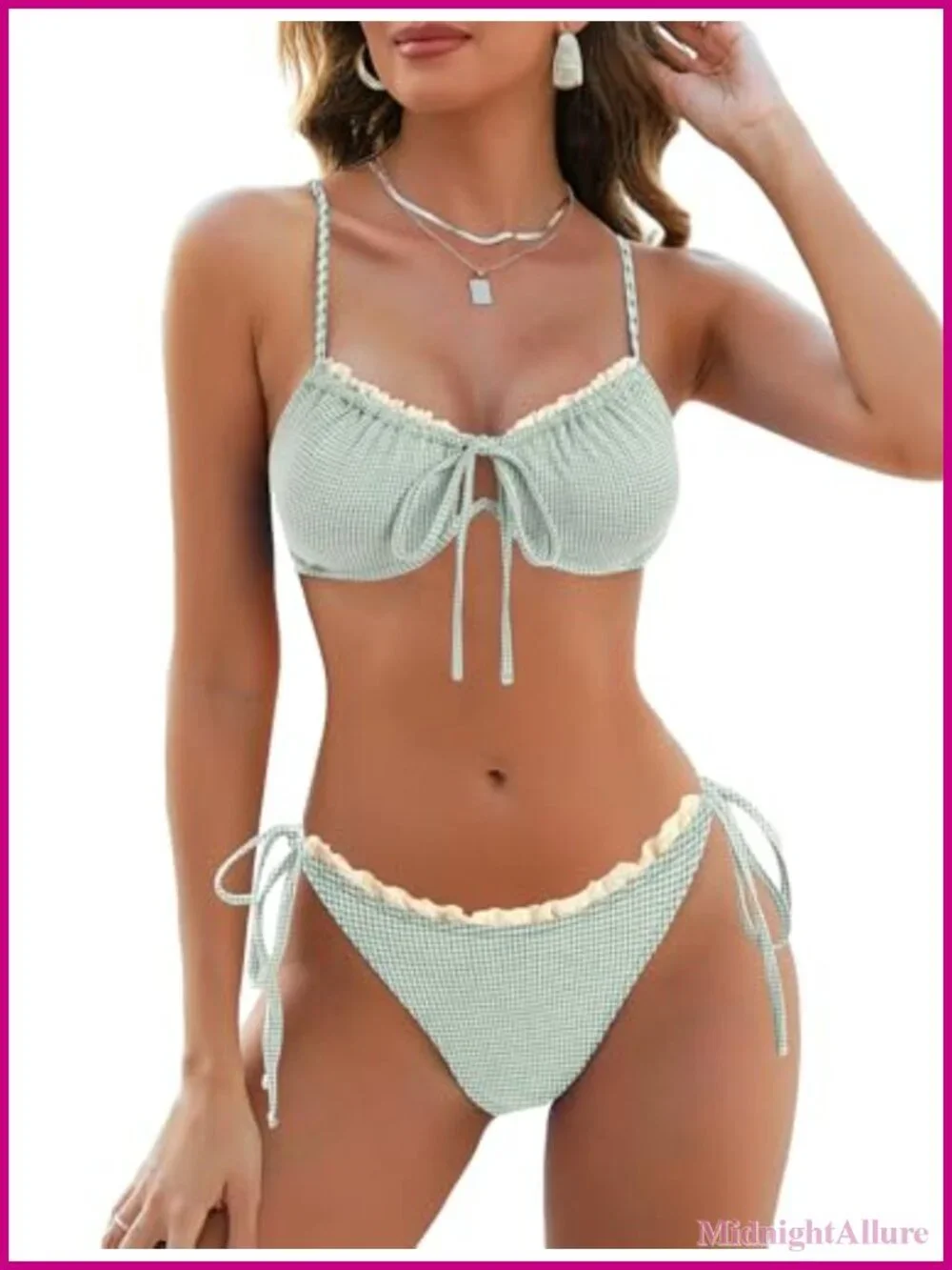 Women's High Cut Bikini Set Underwire Two Piece Swimwear String Thong Bathing